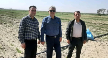 بازدید دکتر محسن سیلسپور، رئیس مرکز از پروژه هایPNT ( پروژه های طرح تحقیقاتی مشارکتی تغذیه گیاه گندم در ایستگاه تحقیقاتی خاوه )